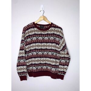 Charter Club Sweater Men Medium Classic Heavy Knit Ski Grandpa #